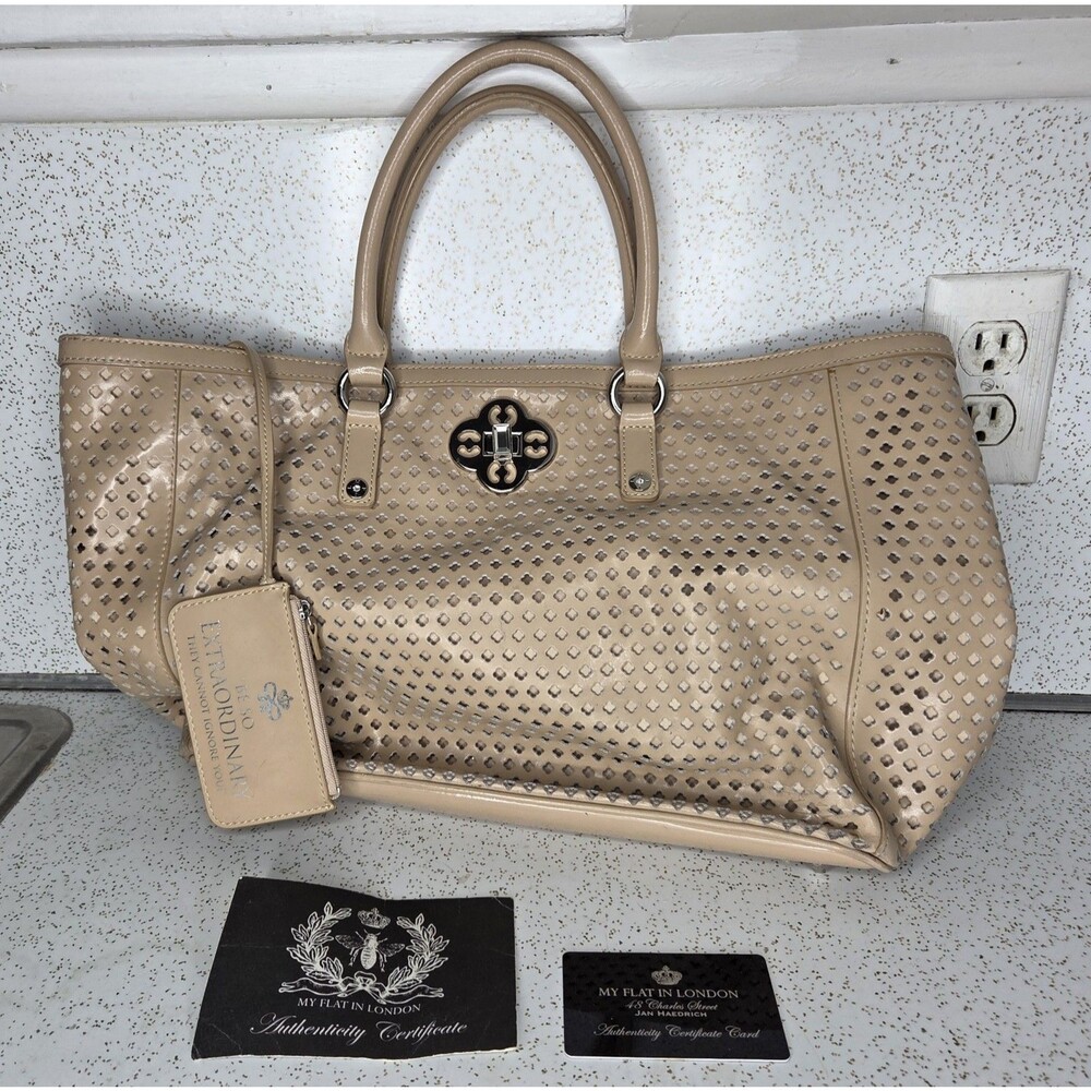 Brighton My Flat in London Tote Nude Mademoiselle Perforated Shoulder Bag Large